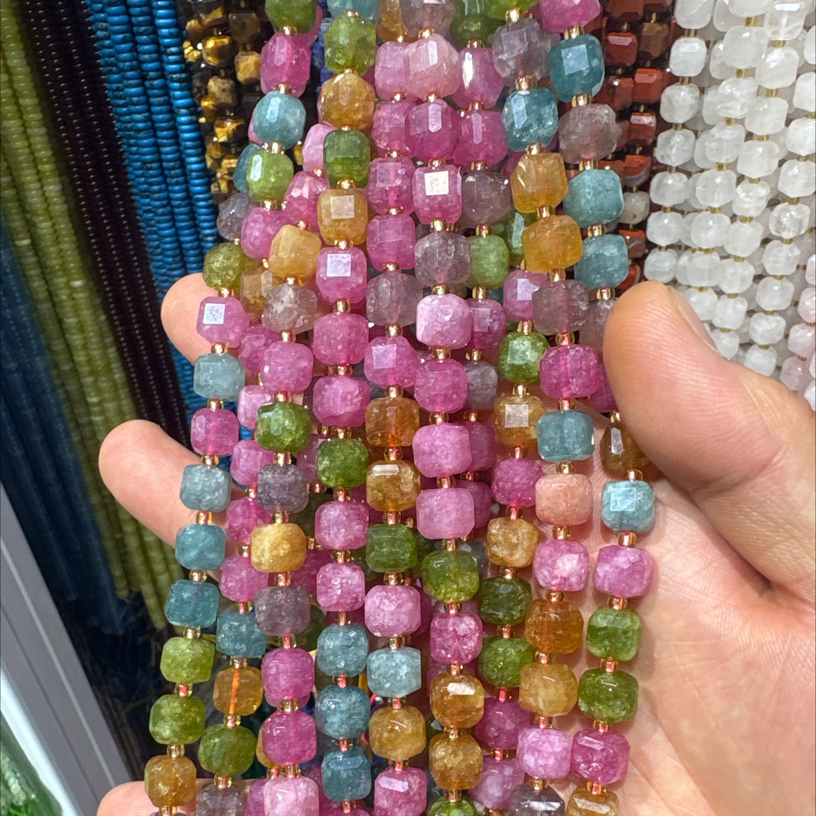 9*9mm方糖天然石、玛瑙珠子串珠手工DIY饰品材料详情图18
