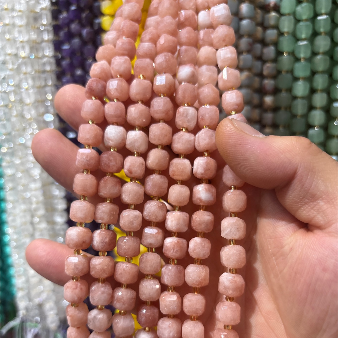 9*9mm方糖天然石、玛瑙珠子串珠手工DIY饰品材料产品图