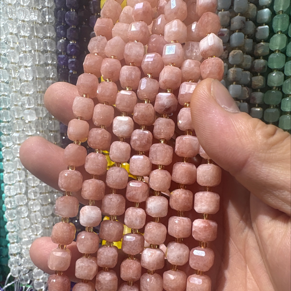 9*9mm方糖天然石、玛瑙珠子串珠手工DIY饰品材料详情图3