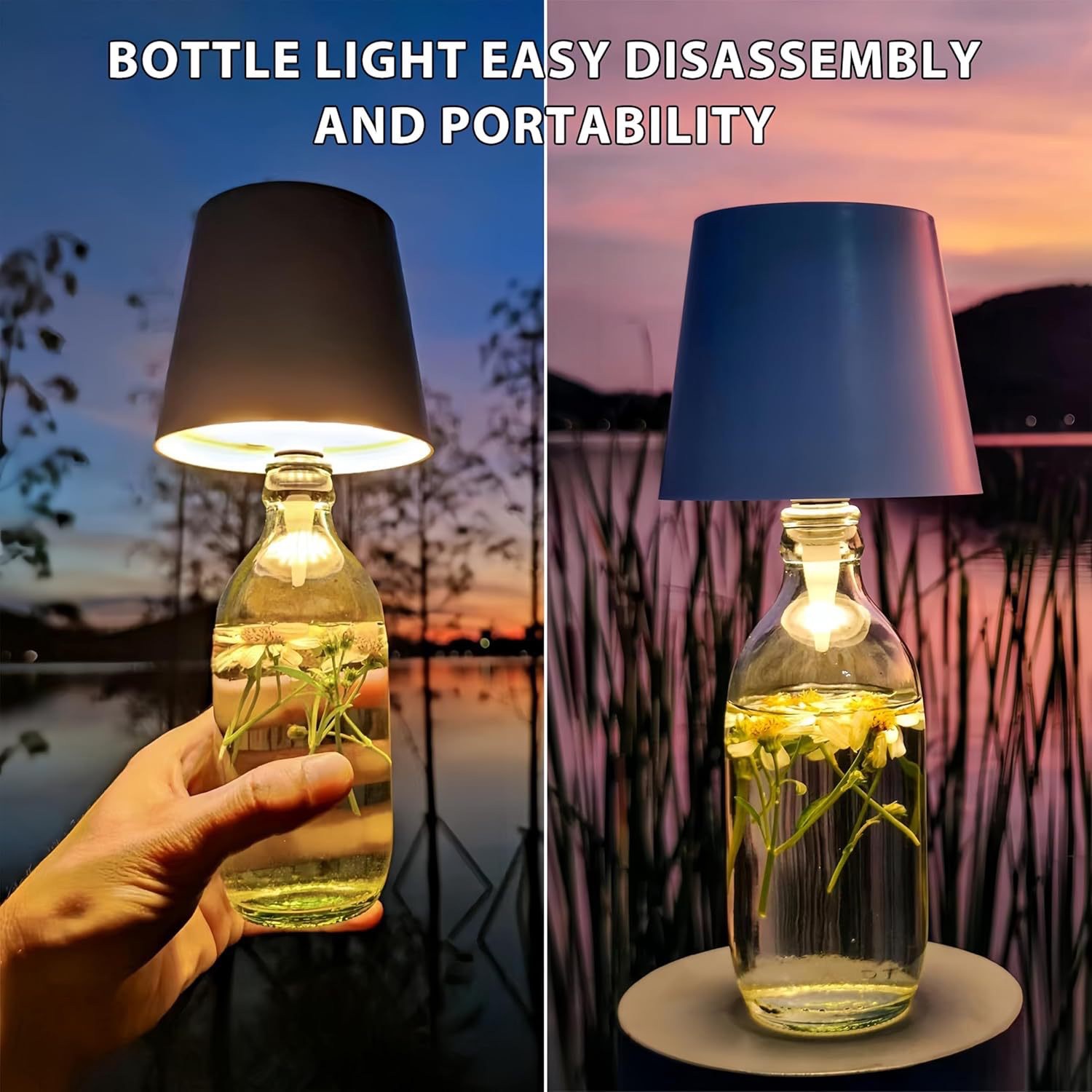 Cross-border led embedded wine bottle light, bar and restaurant atmosphere wine headlight, creative portable rechargeable table lamp, night light, night light table lamp detail image 9