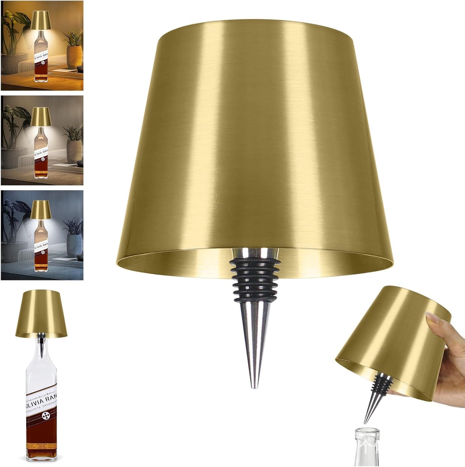 Cross-border led embedded wine bottle light, bar and restaurant atmosphere wine headlight, creative portable rechargeable table lamp, night light, night light table lamp detail image 16