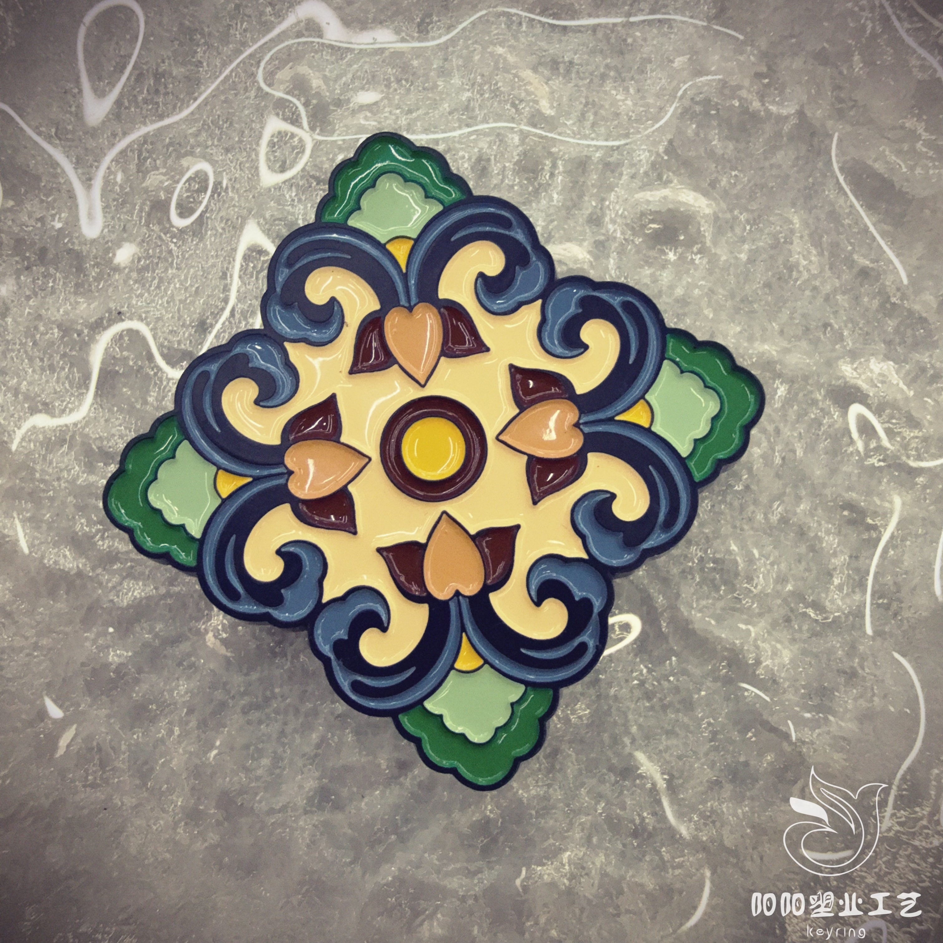 Customized metal fridge magnets, travel commemorative magnetic stickers, Baoxiang flower cultural and creative gifts, baked paint and epoxy resin, provided pictures, Thangka Buddha amulets Application Scenario