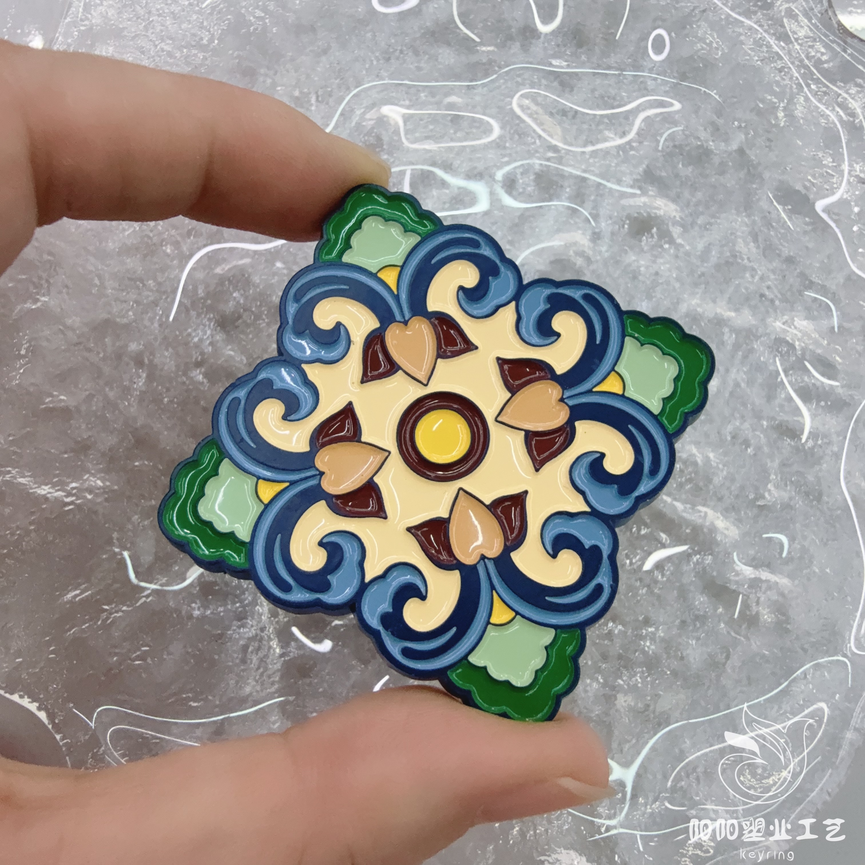 Customized metal fridge magnets, travel commemorative magnetic stickers, Baoxiang flower cultural and creative gifts, baked paint and epoxy resin, provided pictures, Thangka Buddha amulets undefined