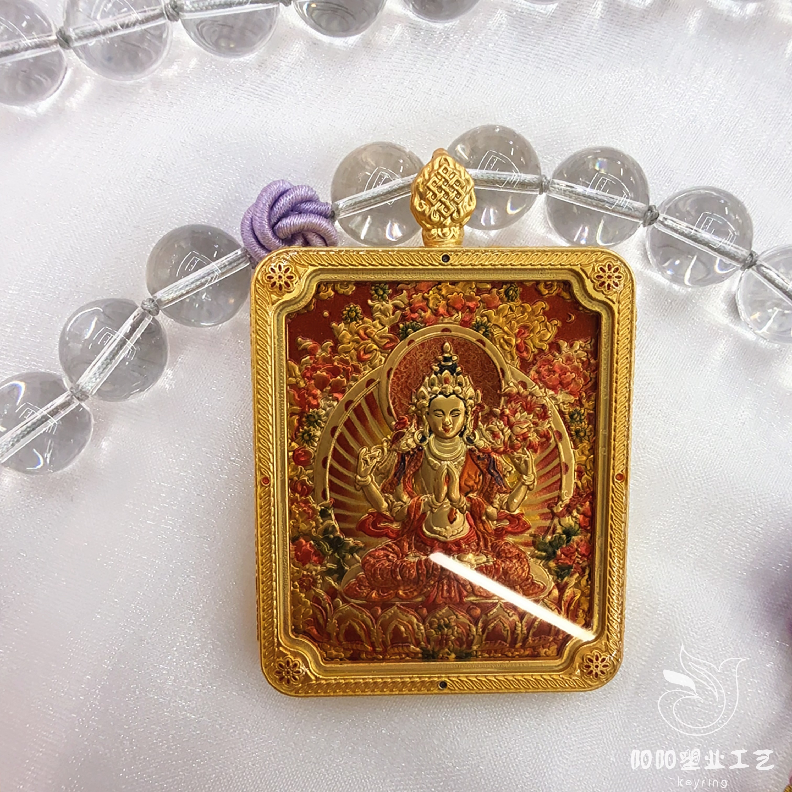 【 Nine Purple Fire 】 Medium-sized Tibetan-style Thangka Relief Double-sided three-dimensional Dragon Five God Eight Guardian Pendant, Buddhist Wealth God Amulet and Religious item details Picture