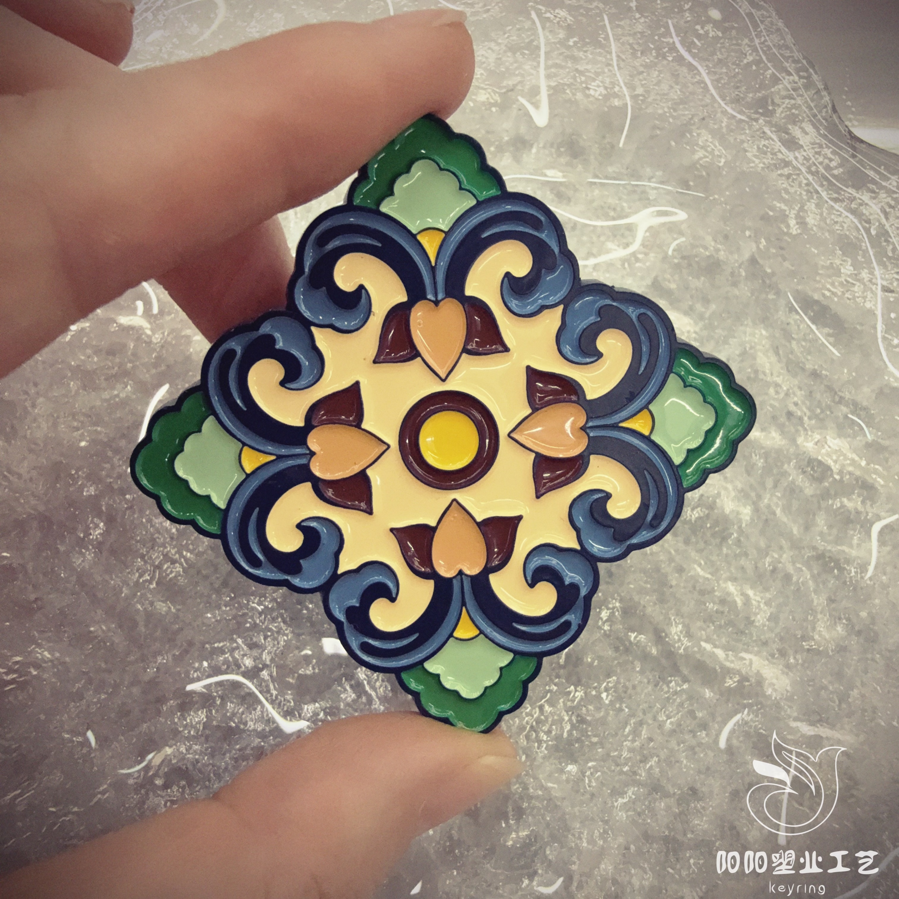 Customized metal fridge magnets, travel commemorative magnetic stickers, Baoxiang flower cultural and creative gifts, baked paint and epoxy resin, provided pictures, Thangka Buddha amulets undefined