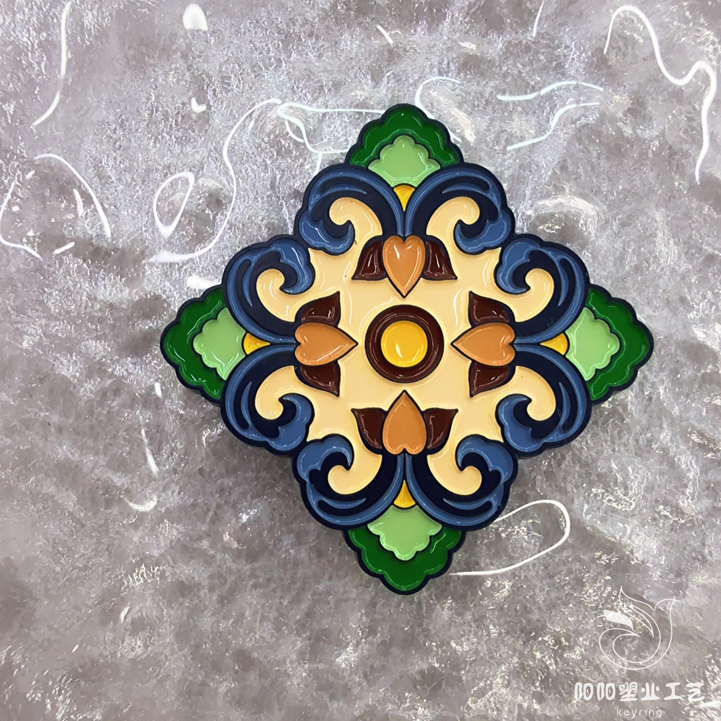 Customized metal fridge magnets, travel commemorative magnetic stickers, Baoxiang flower cultural and creative gifts, baked paint and epoxy resin, provided pictures, Thangka Buddha amulets undefined