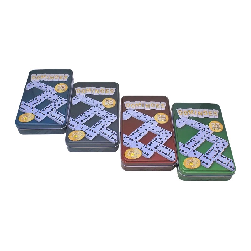 Iron box DOMINO, Double Six, Double Nine, Double Twelve, educational children's toys, Domino, building block toys details Picture