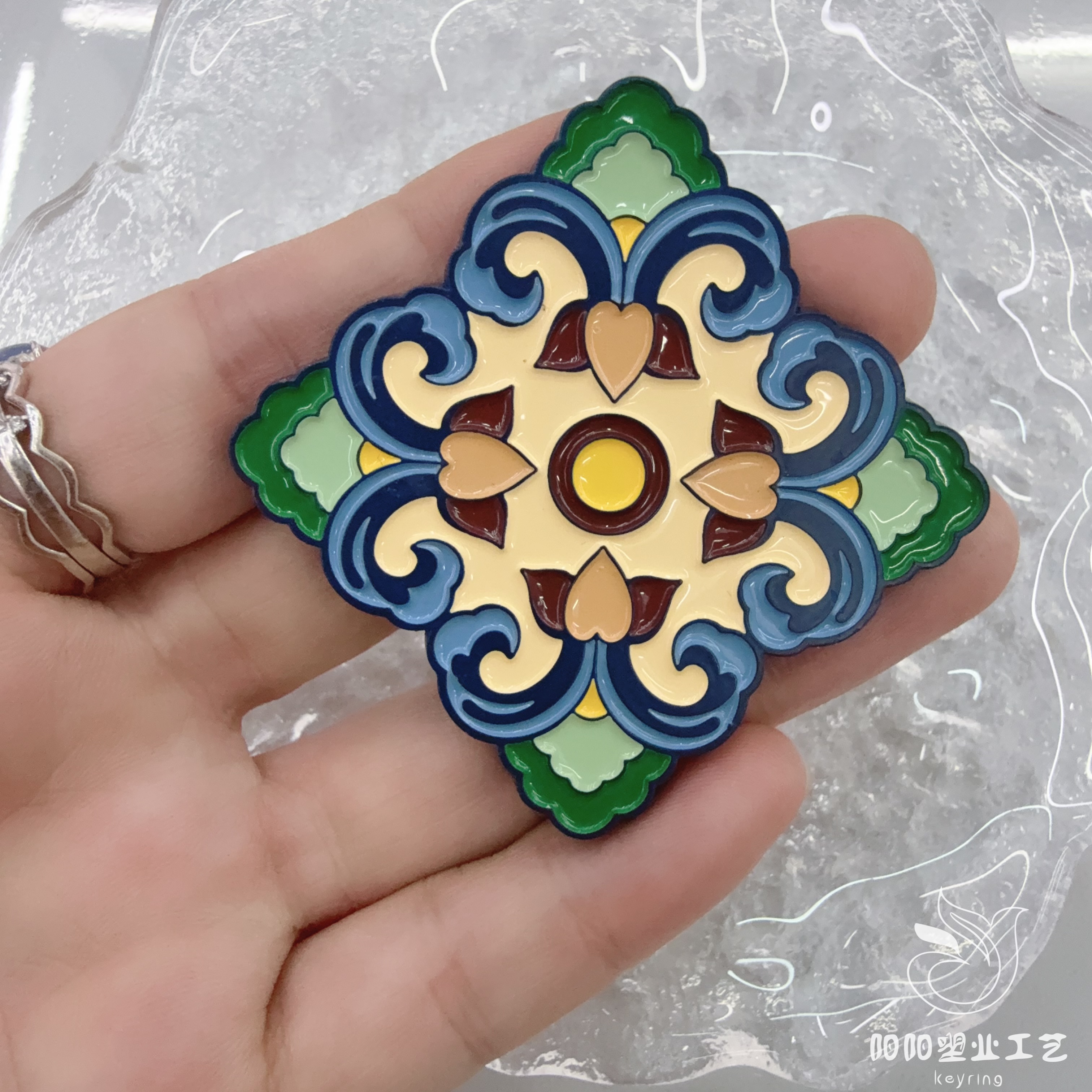 Customized metal fridge magnets, travel commemorative magnetic stickers, Baoxiang flower cultural and creative gifts, baked paint and epoxy resin, provided pictures, Thangka Buddha amulets undefined