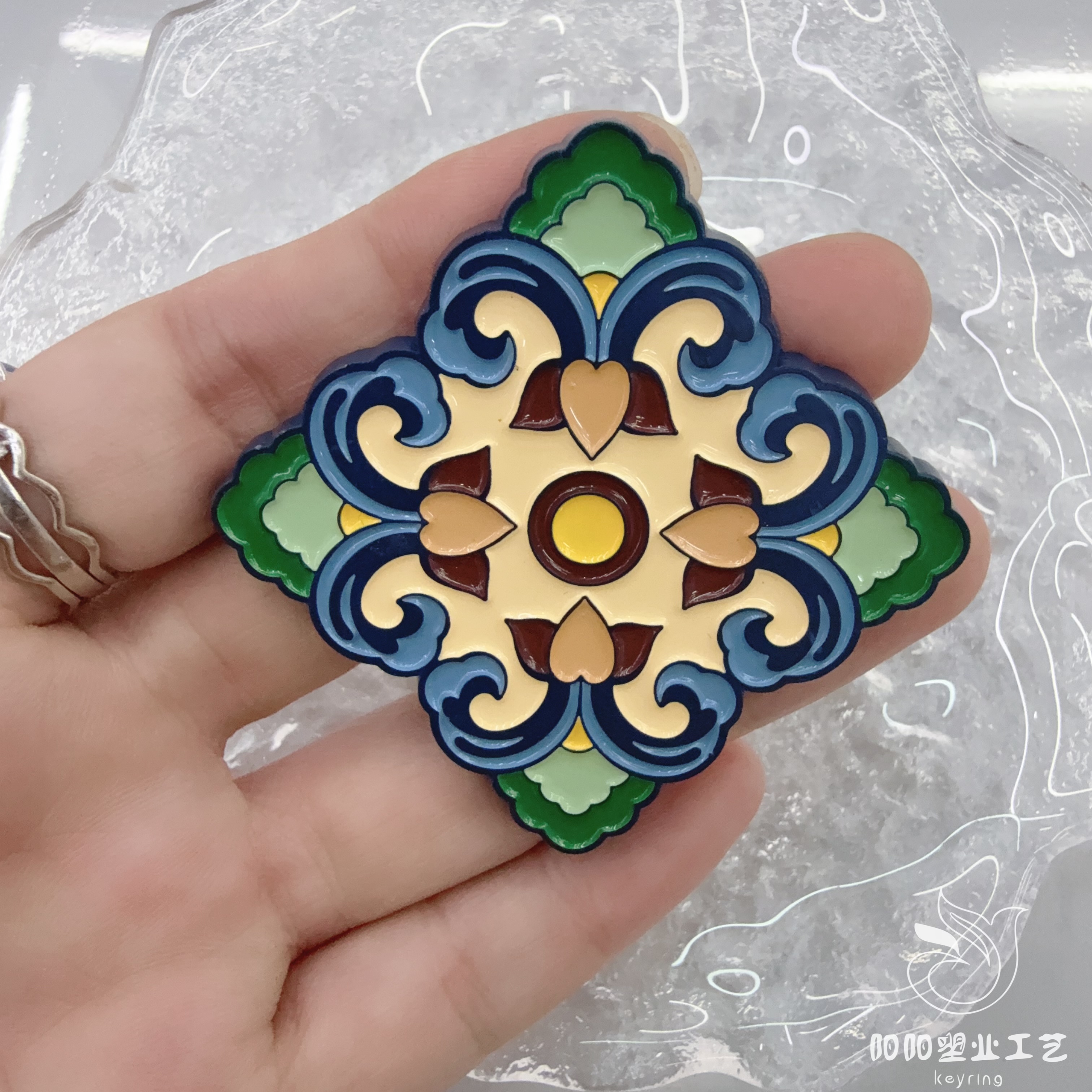 Customized metal fridge magnets, travel commemorative magnetic stickers, Baoxiang flower cultural and creative gifts, baked paint and epoxy resin, provided pictures, Thangka Buddha amulets undefined