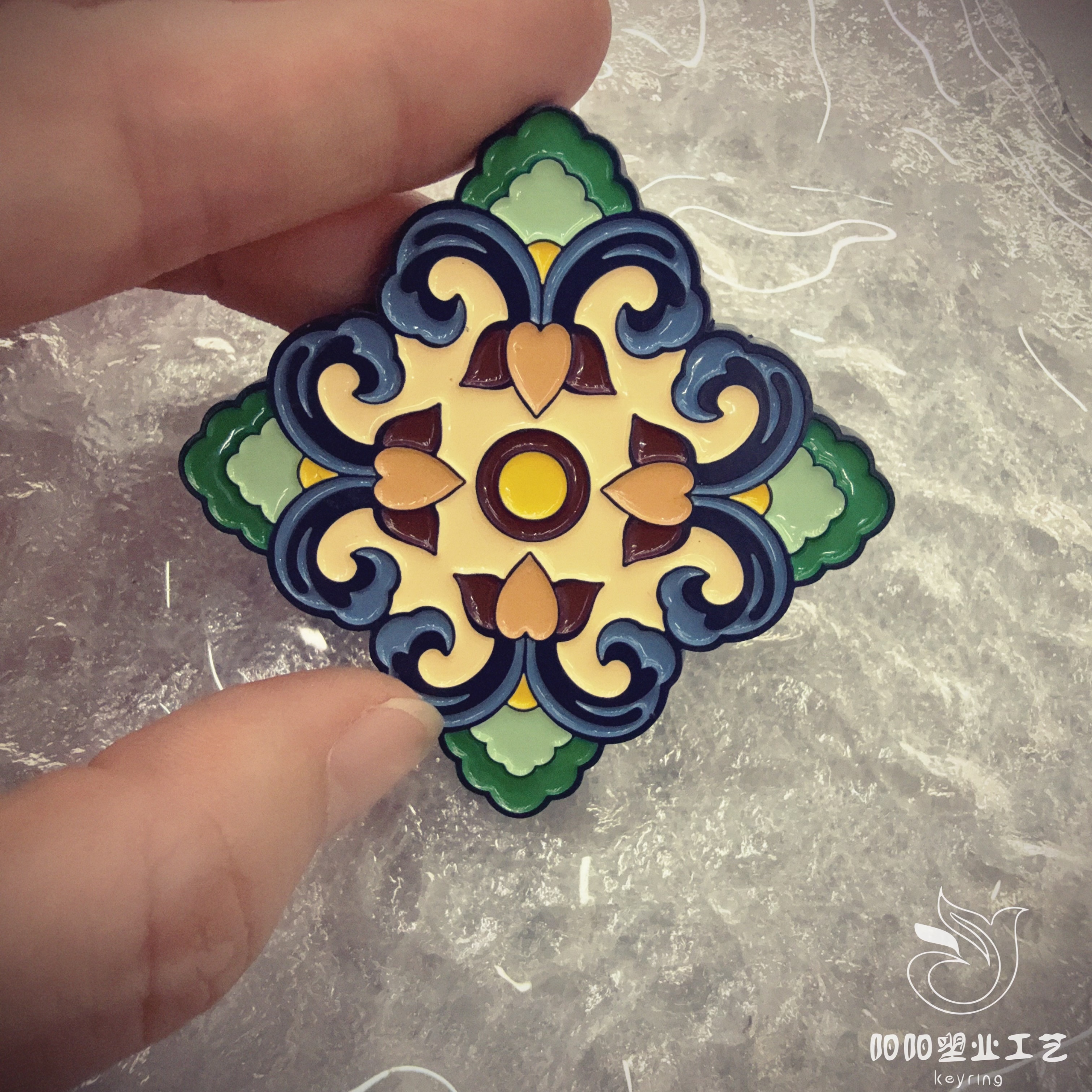 Customized metal fridge magnets, travel commemorative magnetic stickers, Baoxiang flower cultural and creative gifts, baked paint and epoxy resin, provided pictures, Thangka Buddha amulets Item Picture