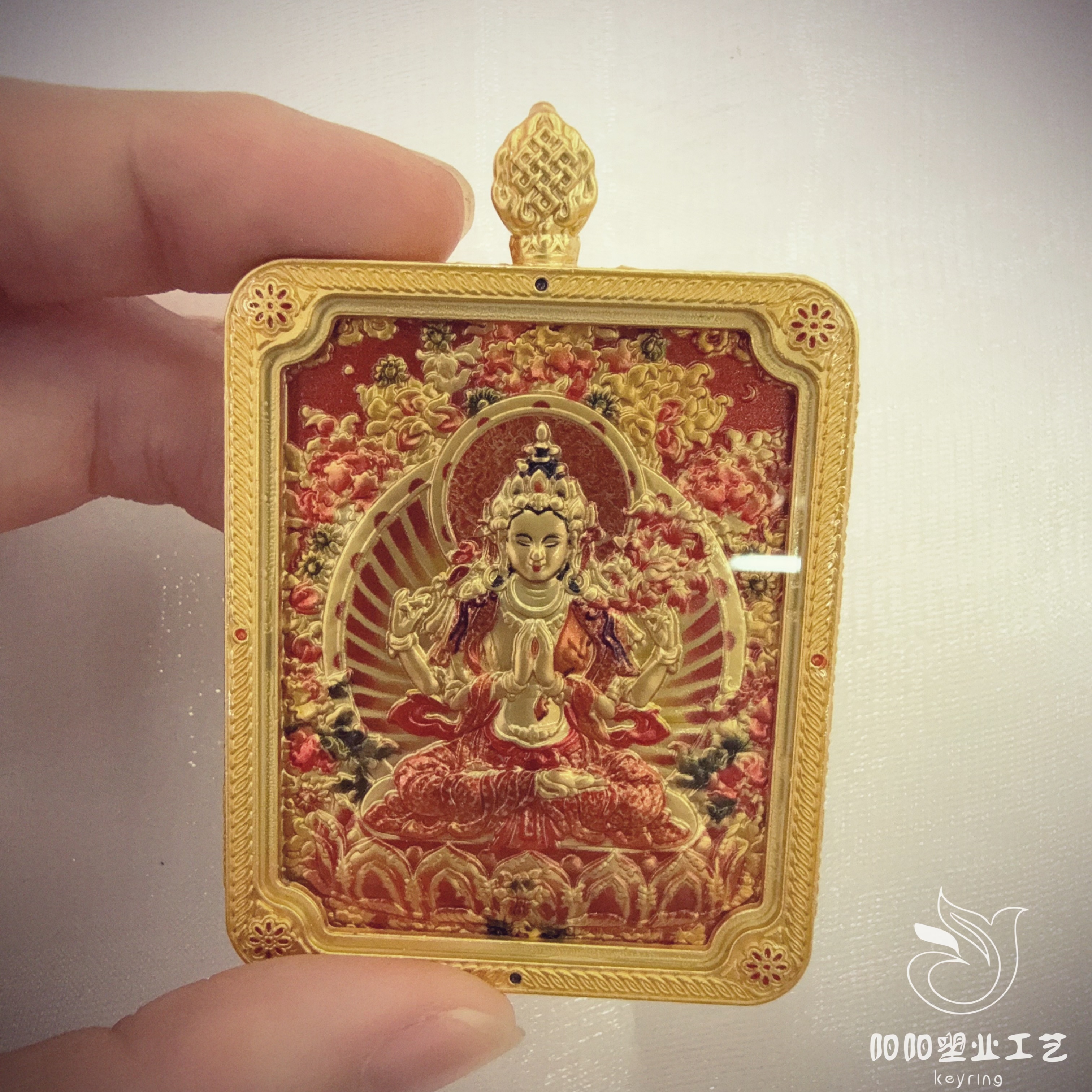 【 Nine Purple Fire 】 Medium-sized Tibetan-style Thangka Relief Double-sided three-dimensional Dragon Five God Eight Guardian Pendant, Buddhist Wealth God Amulet and Religious item detail image 12