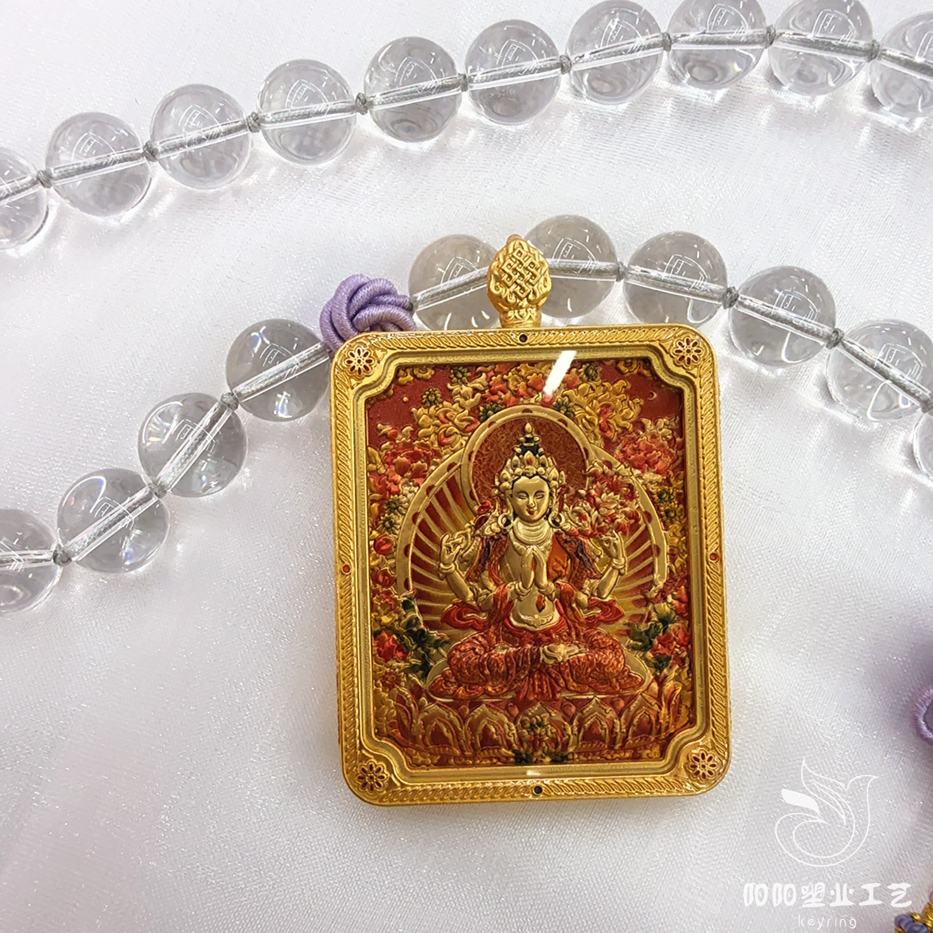 【 Nine Purple Fire 】 Medium-sized Tibetan-style Thangka Relief Double-sided three-dimensional Dragon Five God Eight Guardian Pendant, Buddhist Wealth God Amulet and Religious item detail image 11