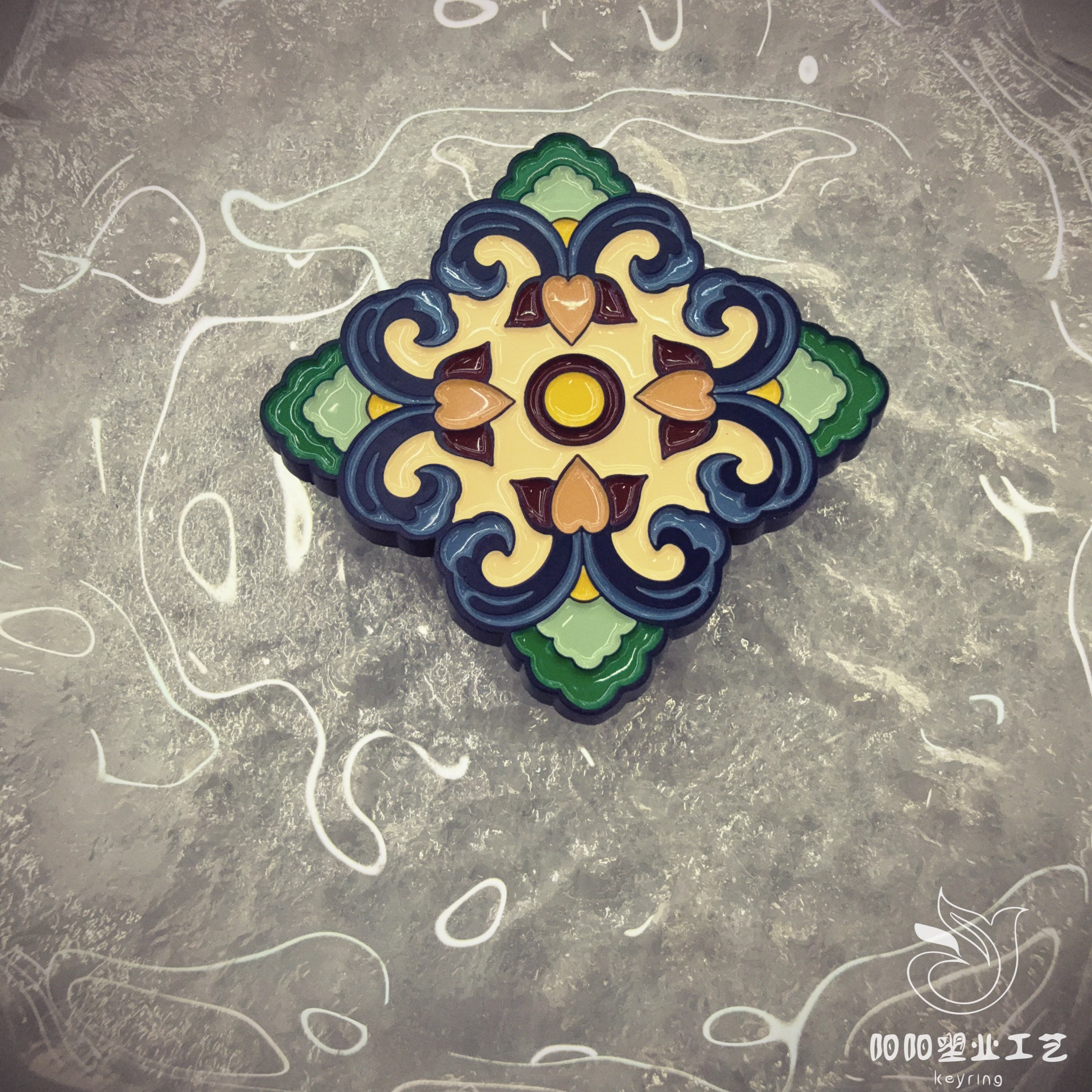 Customized metal fridge magnets, travel commemorative magnetic stickers, Baoxiang flower cultural and creative gifts, baked paint and epoxy resin, provided pictures, Thangka Buddha amulets Item Picture