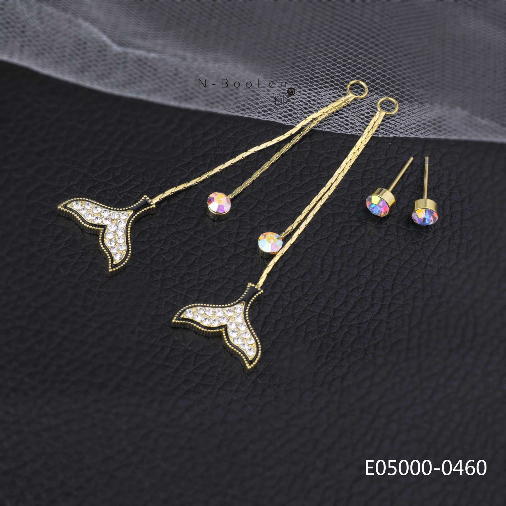 The two unique fish-tail long tassel earrings from Bai Ling Accessories are fashionable and versatile, making them look slimmer on the face Specification image