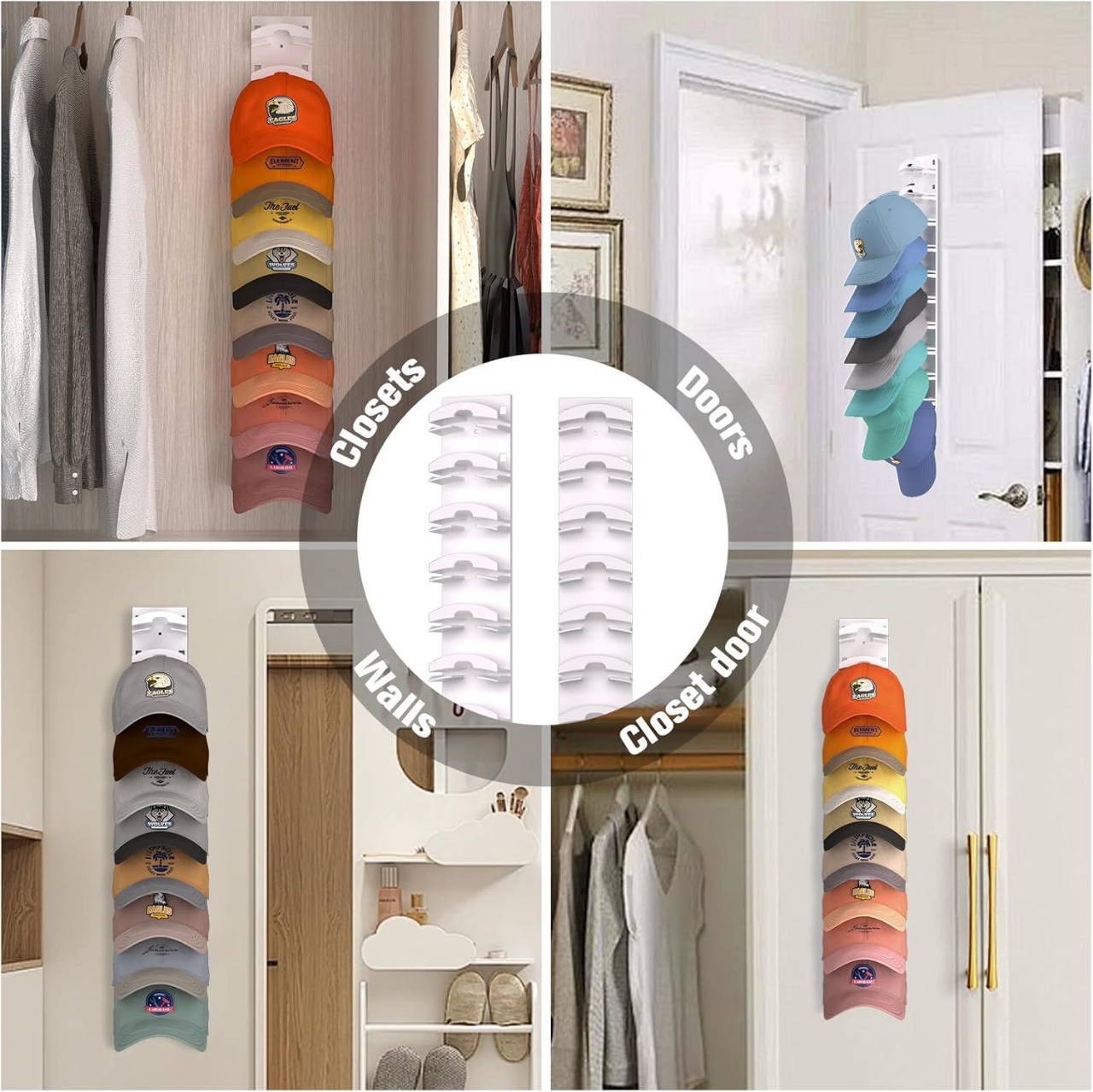 新品Hat Organizer for Baseball Caps棒球帽架产品图