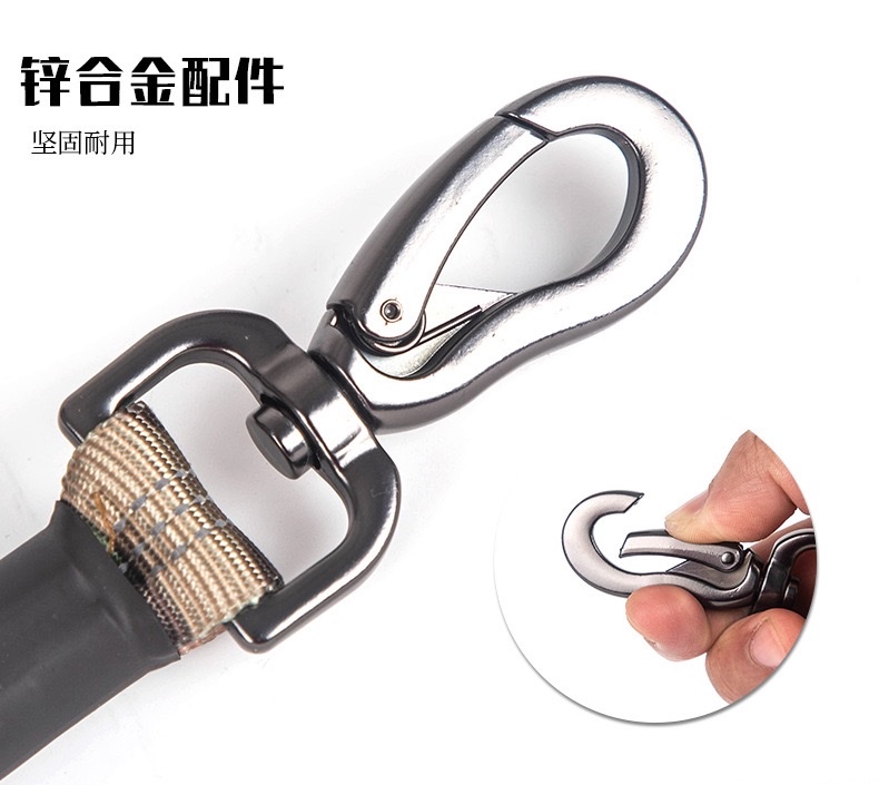 迷彩弹力战术手绳高弹力可伸缩缓冲弹力绳防勒遛狗尼龙伸缩宠物绳宠物狗弹性牵引绳详情图2