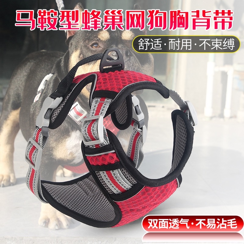 中大型犬狗狗牵引绳套装胸背透气网布带大狗胸背宠物用品一件代发