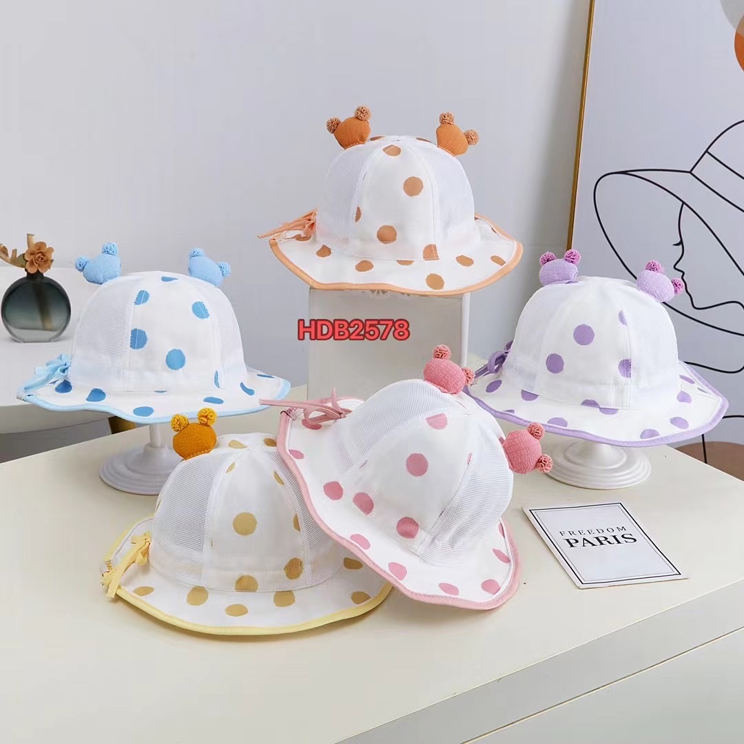 婴儿圆点盆帽