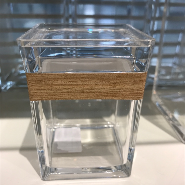 XS No. Brushed wood grain square overlapping sealed can 6.2*6.2*8.4 cm Food storage Item Picture