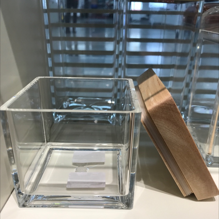 Concave wooden lid S small square sealed jar 8*8*9 cm food storage detail image 2