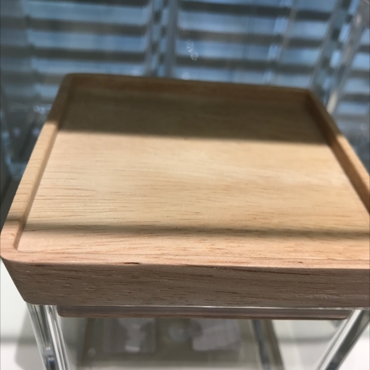 Concave wooden lid S small square sealed jar 8*8*9 cm food storage Specification image