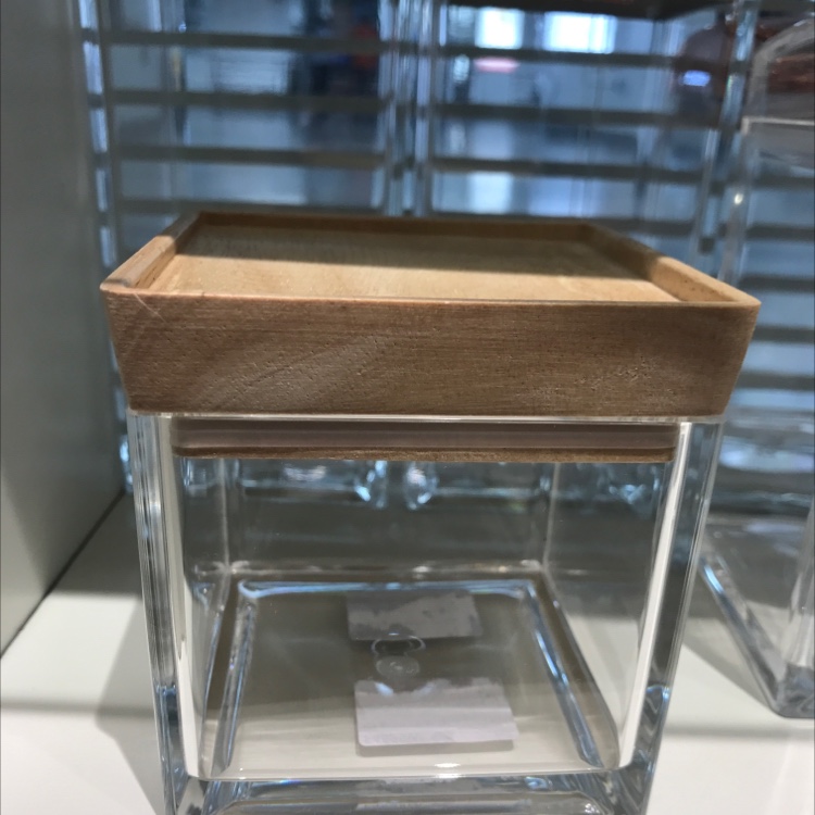 Concave wooden lid S small square sealed jar 8*8*9 cm food storage detail image 5