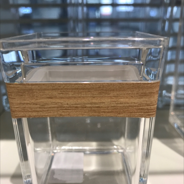 XS No. Brushed wood grain square overlapping sealed can 6.2*6.2*8.4 cm Food storage Specification image