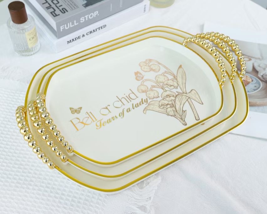 欧洲风塑料餐盘烧烤盘酒店用品玻璃盘时尚家用餐具套装