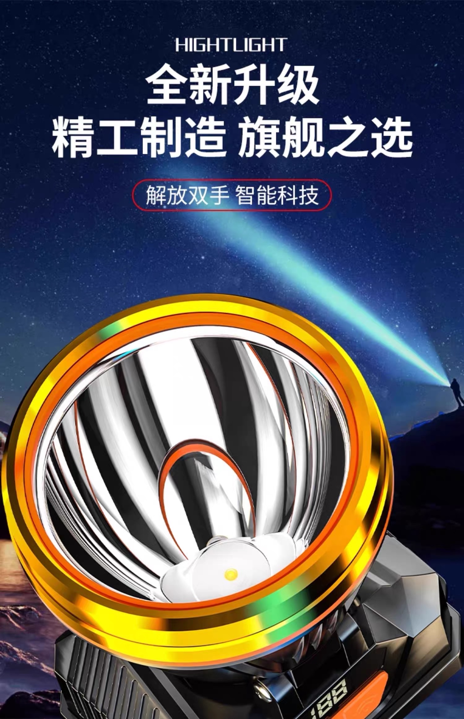 强光手电筒紫光鉴定灯可充电便携多功能手电户外照明工具