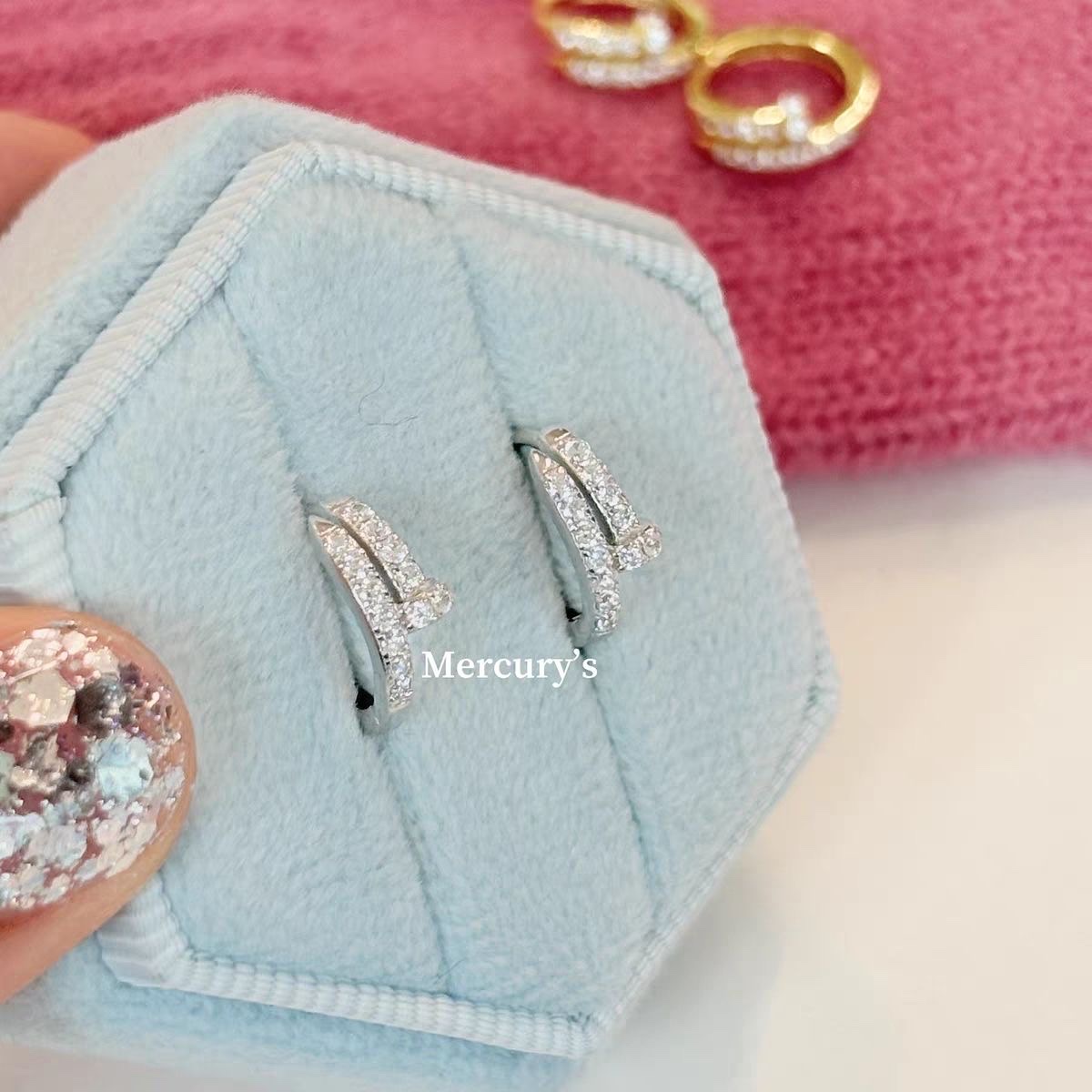 925 Silver ear rings, fashionable and elegant for women, anti-allergy ear buckles, new Korean version earrings, 459 accessories, earrings, earrings, stud accessories detail image 9