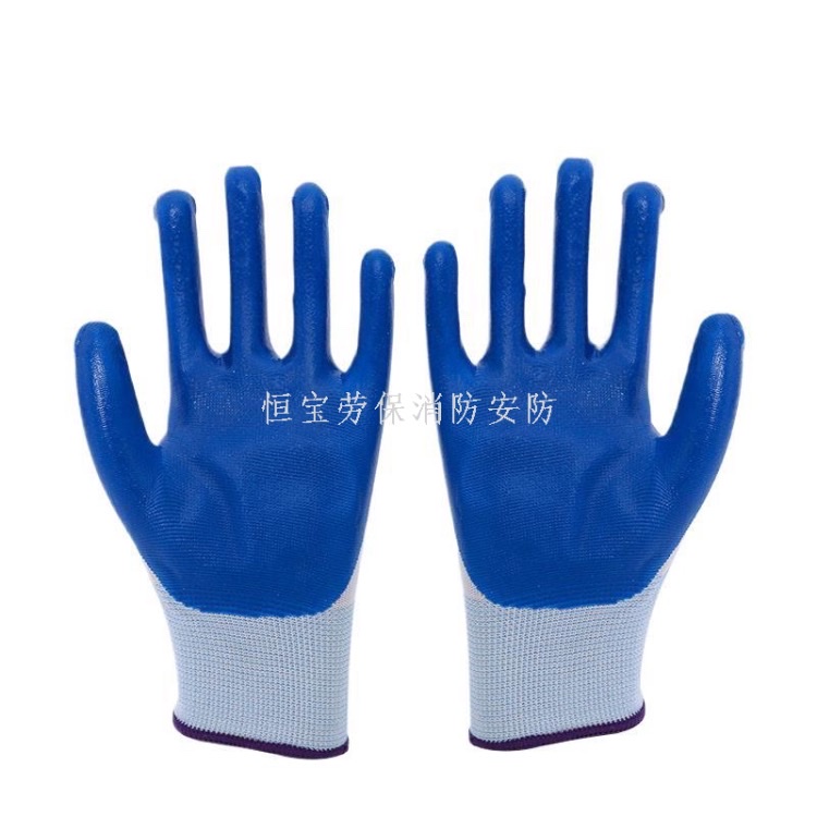 劳保手套丁晴浸胶挂胶丁腈手套耐磨防护防滑加厚丁晴手套批发产品图