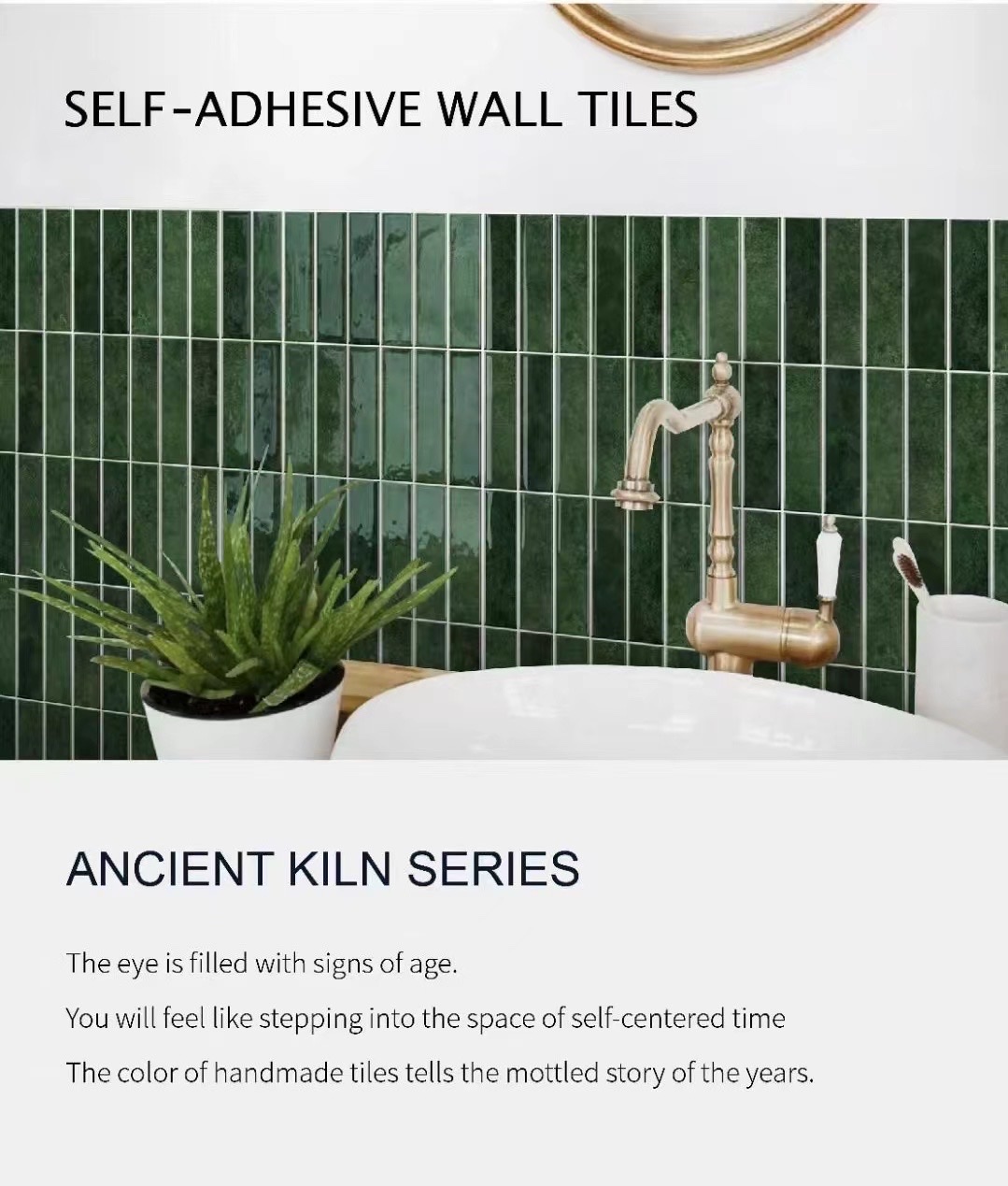 3D stereoscopic resin wall stickers for kitchen and bathroom background wall decoration and renovation are waterproof and moisture-proof Specification image