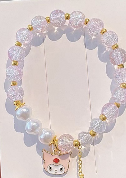 水晶手串编织儿童手链 时尚饰品简约设计 多彩手串礼物