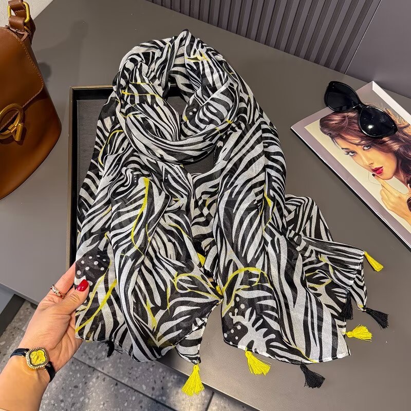 Silk scarf for women, long Muslim headscarf, cashmere imitation brand silk scarf, fashionable, versatile, comfortable and soft scarf, headscarf, silk scarf detail image 6