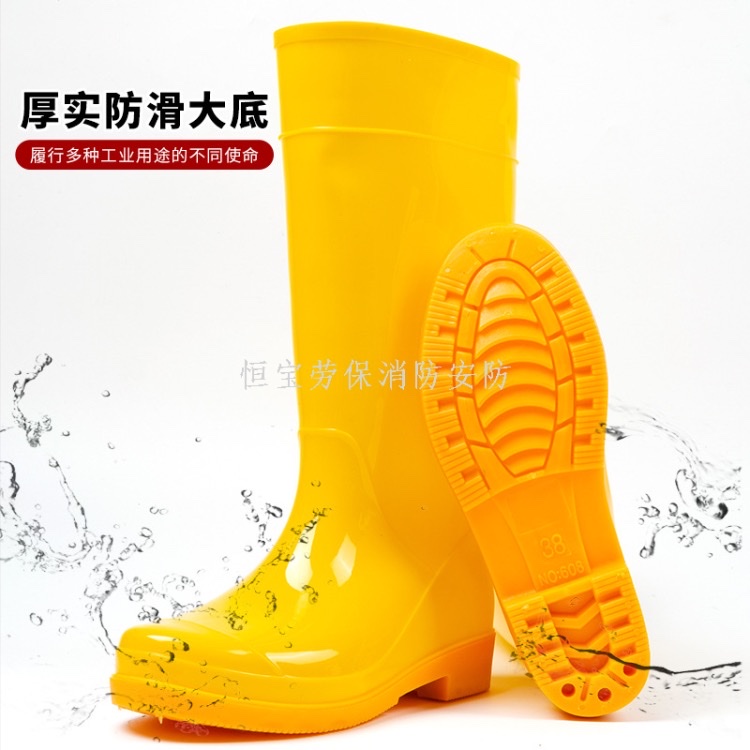 批发雨鞋长筒厚实防滑耐磨跨境雨鞋防水工地厨房洗车多用胶鞋详情图2