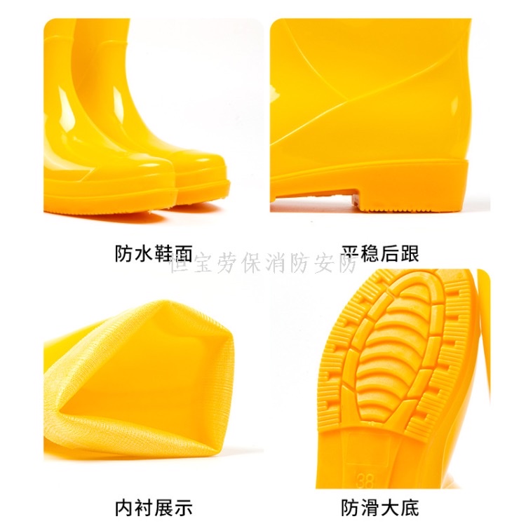 批发雨鞋长筒厚实防滑耐磨跨境雨鞋防水工地厨房洗车多用胶鞋详情图3