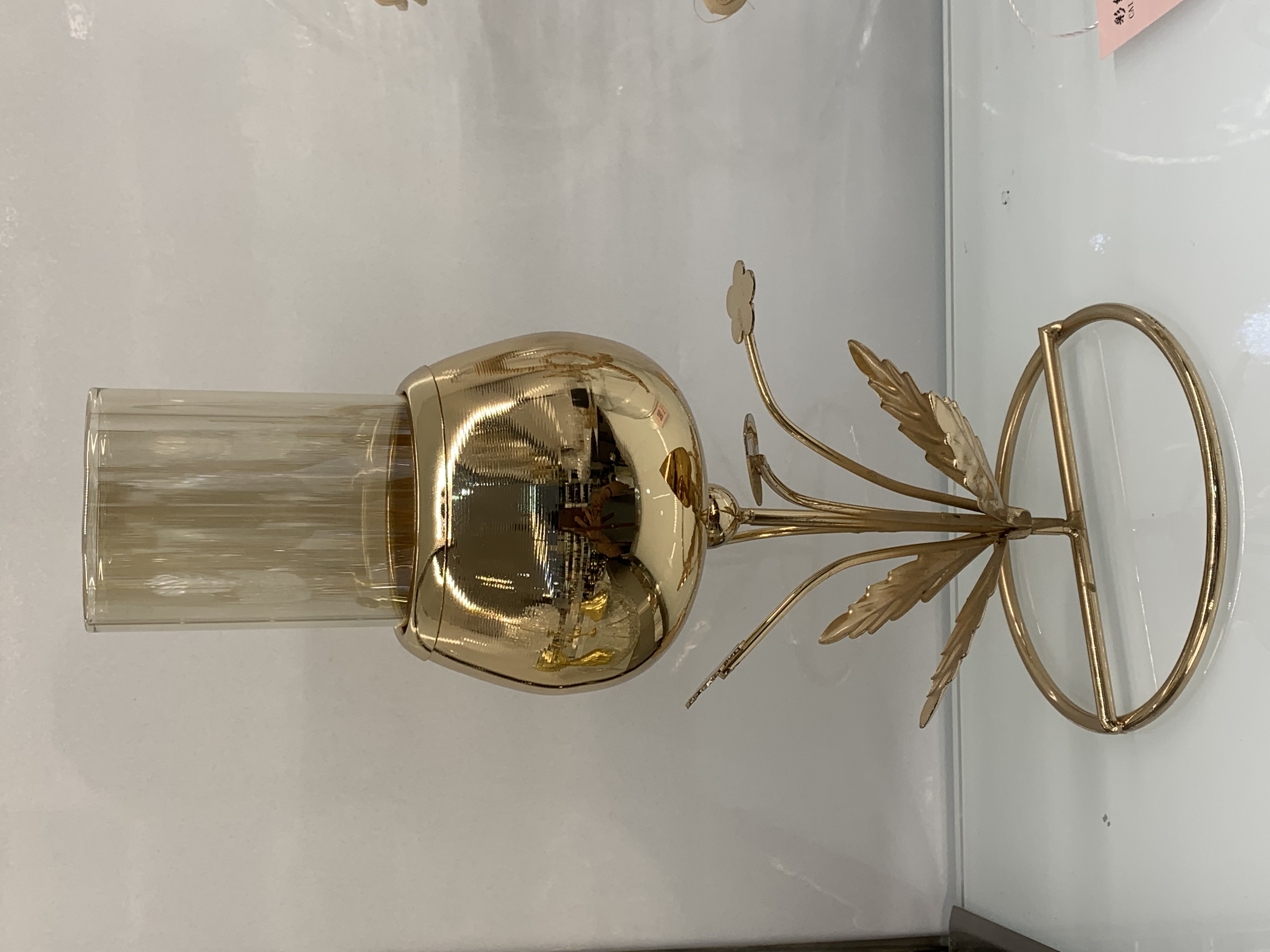 轻奢风金属花朵烛台客厅茶几摆设书架摆件生日派对烛光晚餐烛台