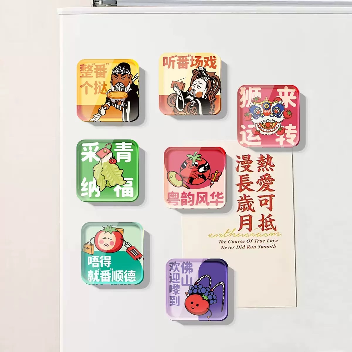Customized acrylic fridge magnets, anime ip, school wedding cultural and creative products, and magnetic stickers for cultural promotion in urban scenic spots Specification drawing