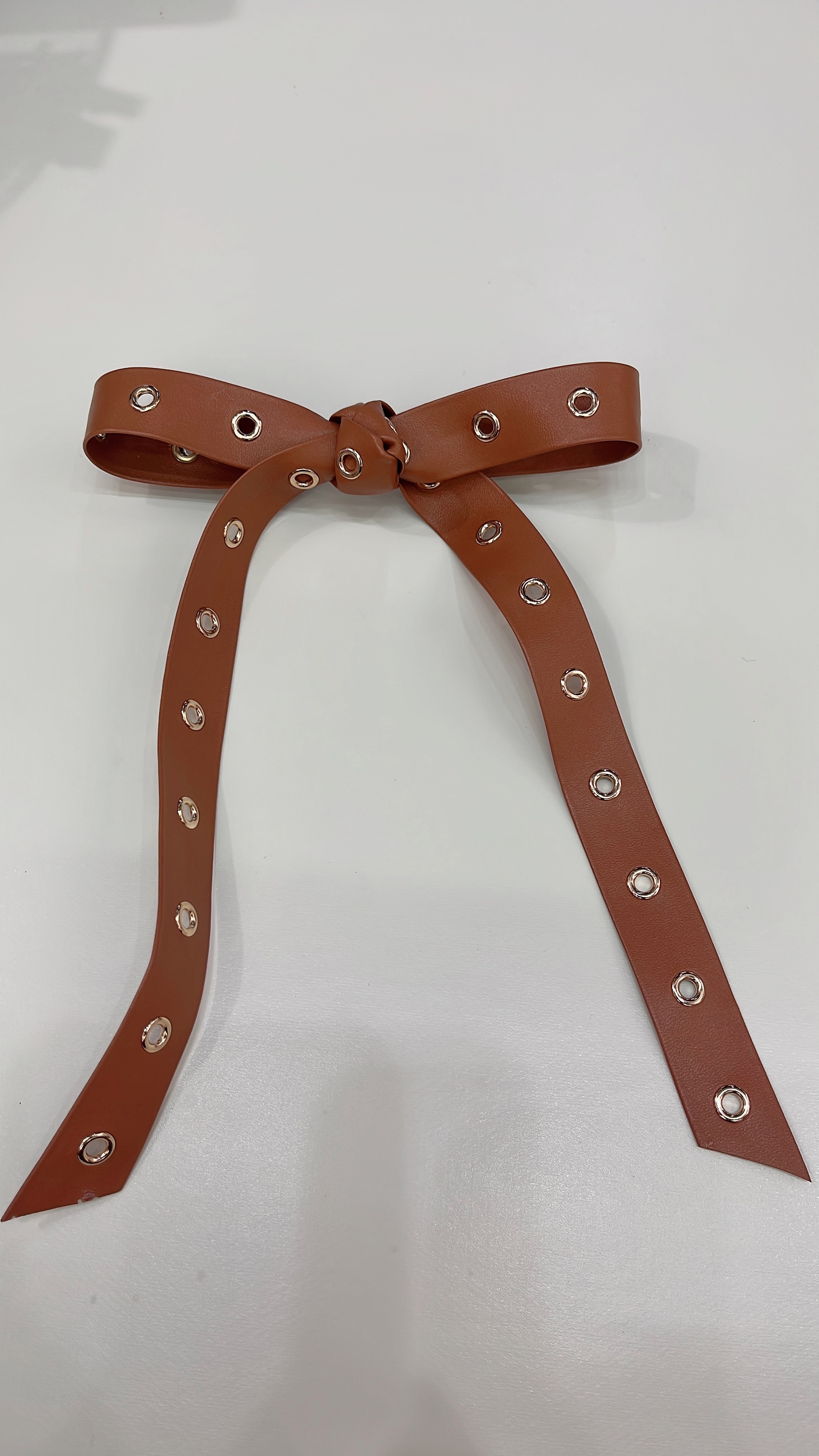 European and American style individual fashion trend bestseller punk style leather bow 🎀 large size Specification image