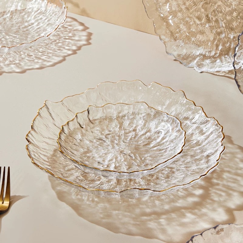 玻璃果盘 花瓣形状                                   