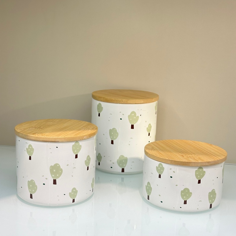 Kindergarten candy organization, small jar storage, desktop snack storage box, plastic transparent lid sealed jar, high appearance level glass sealed jar, foreign trade European-style glass lid