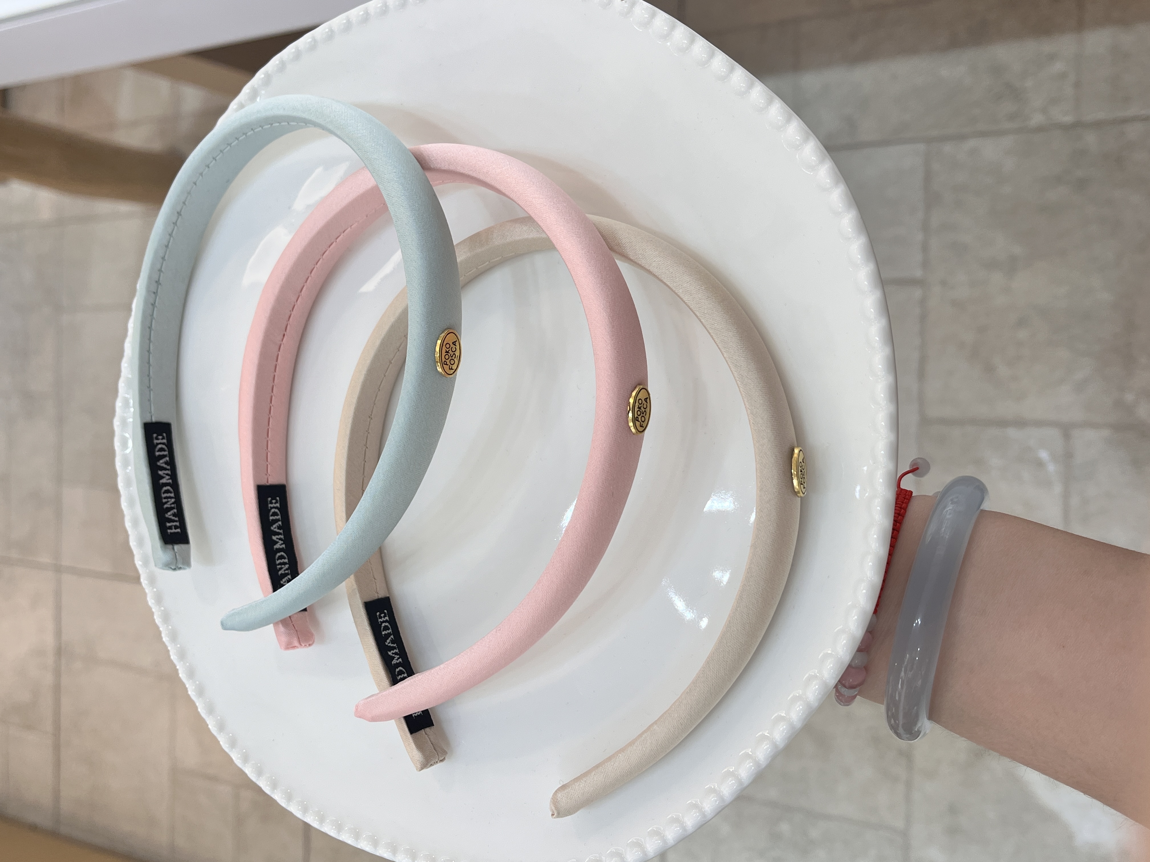 白色缎面韩式发箍发饰