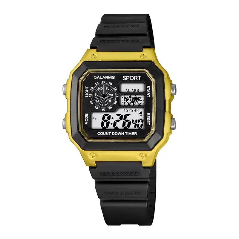 青少年户外运动休闲方块电子手表时尚男女学生电子表                 