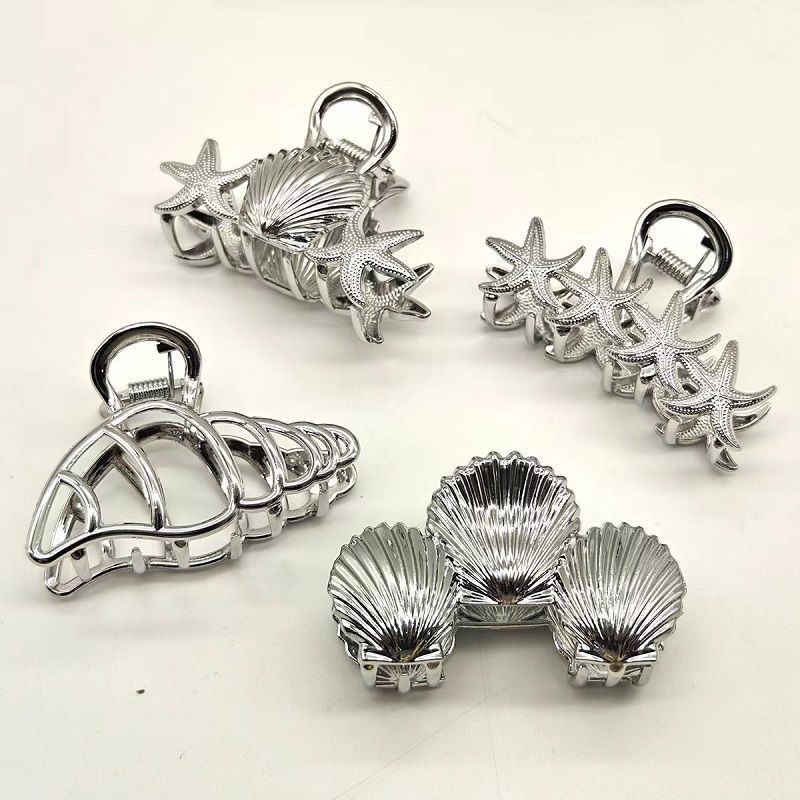 European and American starfish shell alloy gripper, high-end style, updo hair clip, elegant, half tied hair at the back of the head, shark clip headwear Specification image