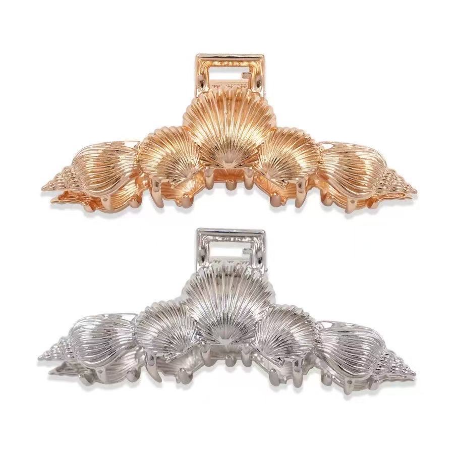 New high-end style bangs with metal shell and conch alloy headwear for spring and summer detail image 6