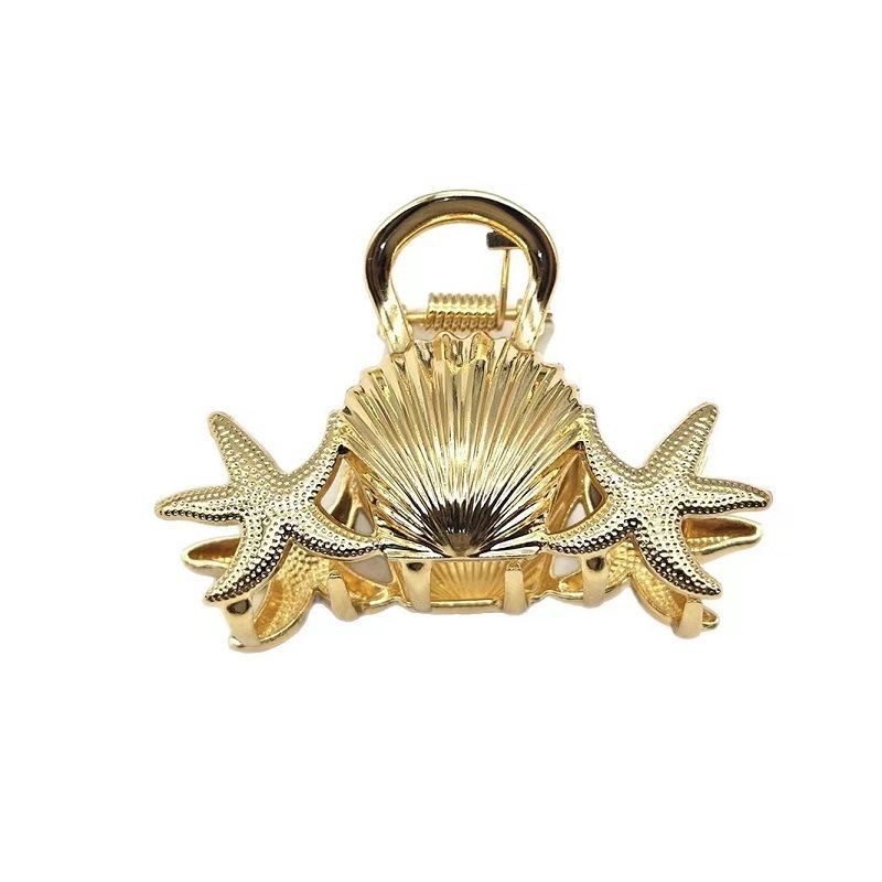 European and American starfish shell alloy gripper, high-end style, updo hair clip, elegant, half tied hair at the back of the head, shark clip headwear detail image 5