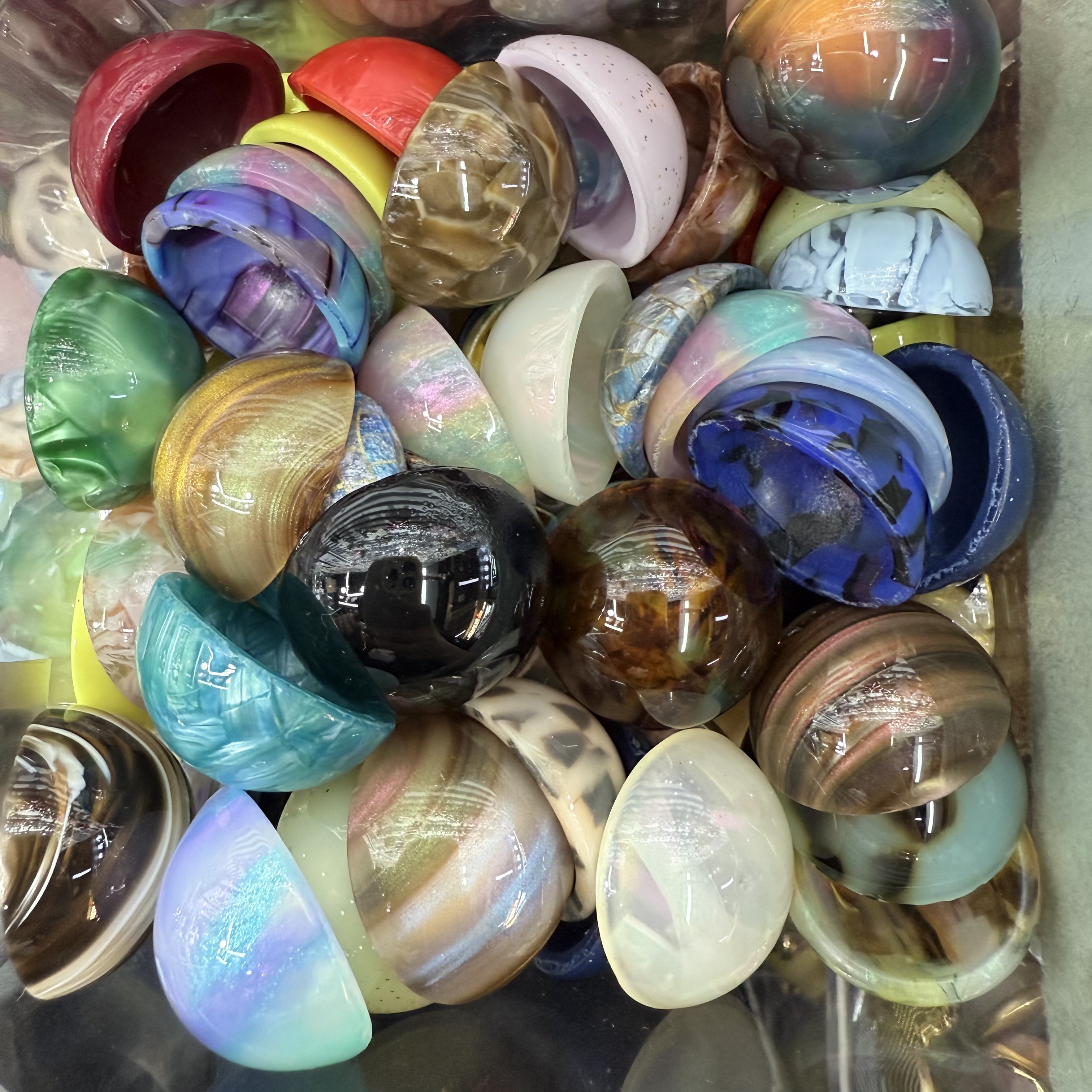 Acetic acid board round 3D bead accessories, acetic acid earrings and earrings accessories details Picture