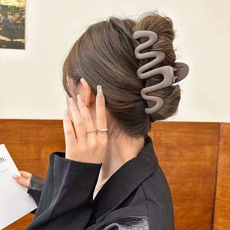 高品质波浪鲨鱼夹发夹女后脑勺盘发发卡大号抓夹头发夹子头饰抓夹详情图3