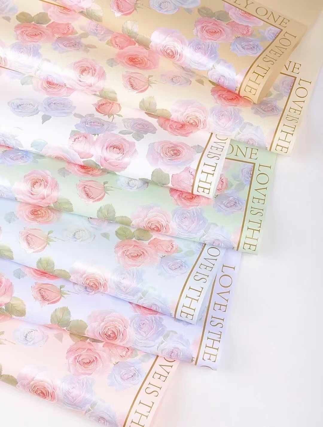 Pengfa Packaging Neon rose Flower Paper, fresh flower packaging paper, waterproof bouquet packaging paper, small bouquet packaging, single flower packaging, matte plastic paper flower materials Application Scenario