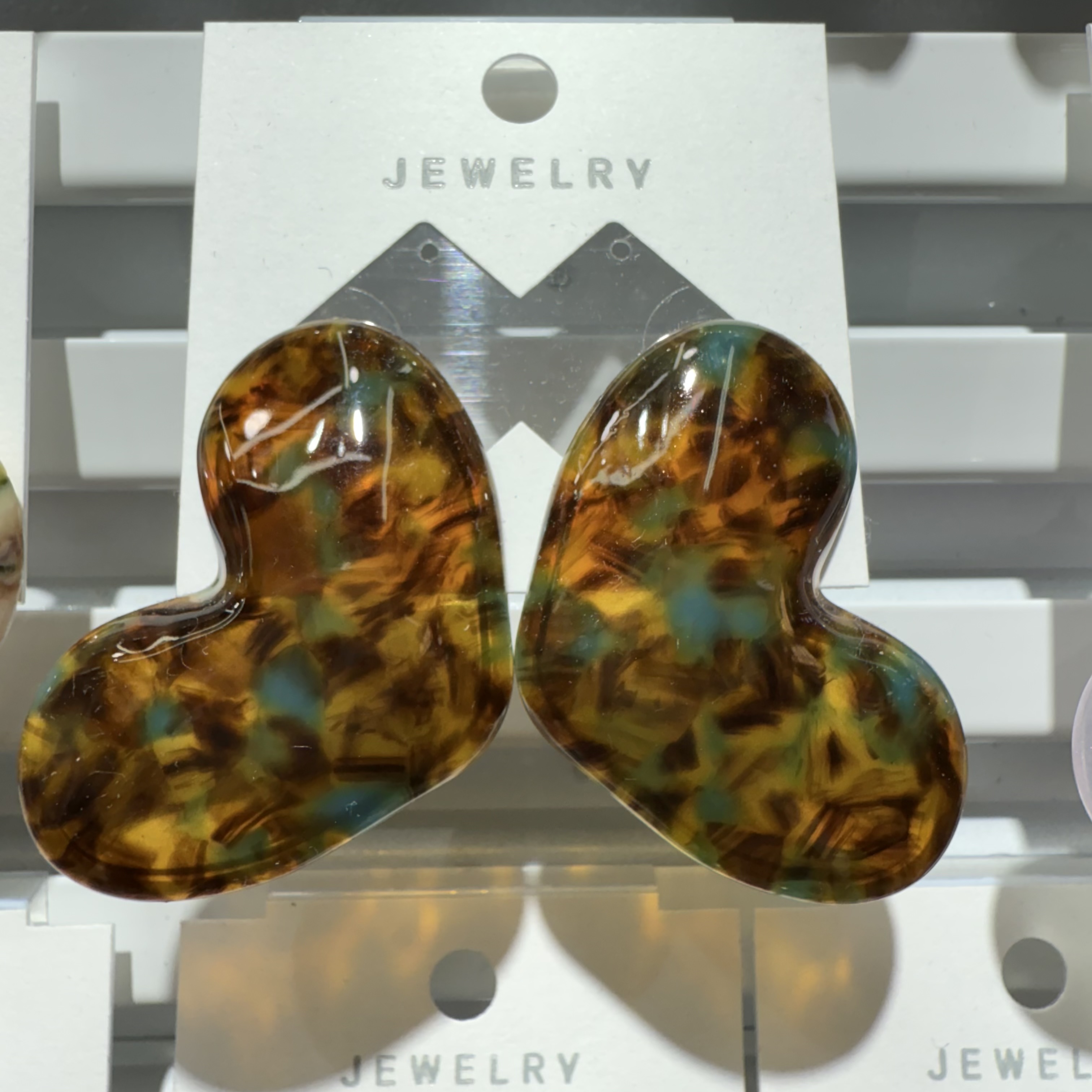 大爱心醋酸立体 耳饰配件配件醋酸板耳环产品图